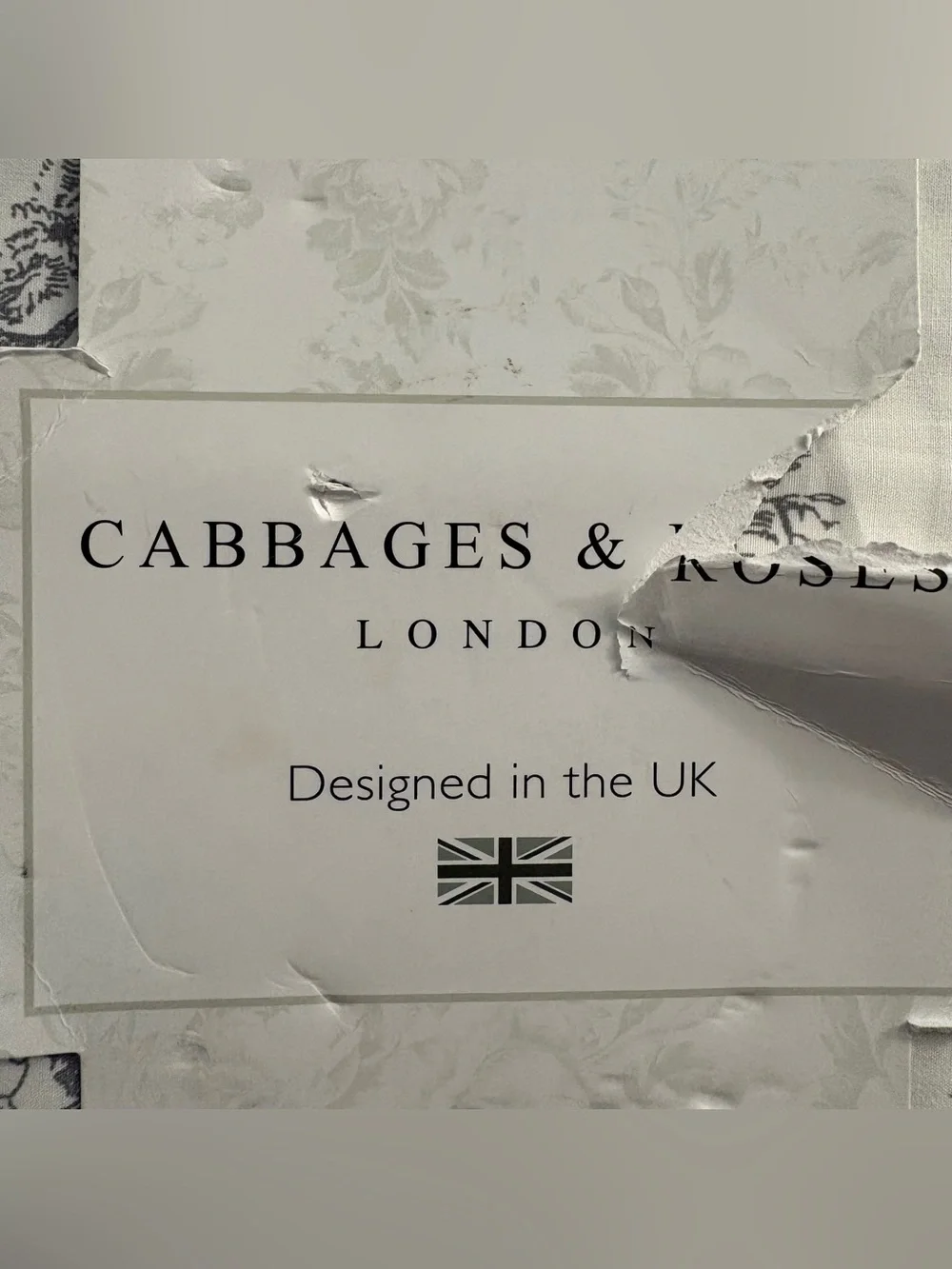 Cabbages & Roses LONDON Country Toile Slate Grey 4-Piece King Sheet Set NEW